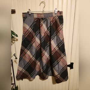 Vintage 90s the Limited Wool Plaid Skirt